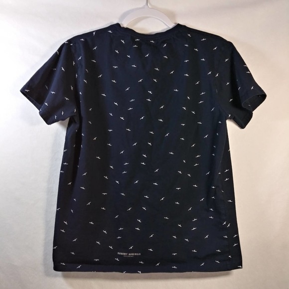 Denim and Flower Navy Tee Shirt Bird Print Size M - Picture 7 of 7